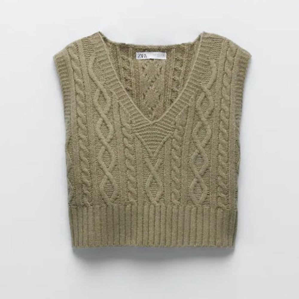Zara cable knit sweat vest